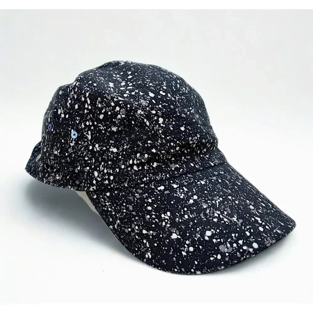 Lululemon Race To Place Run Hat 2.0 Black White Splatter EUC Adjustable - Picture 6 of 15